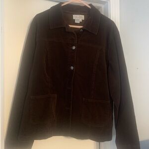 Live a Little Chocolate Brown Corduroy Jacket Size 1X
